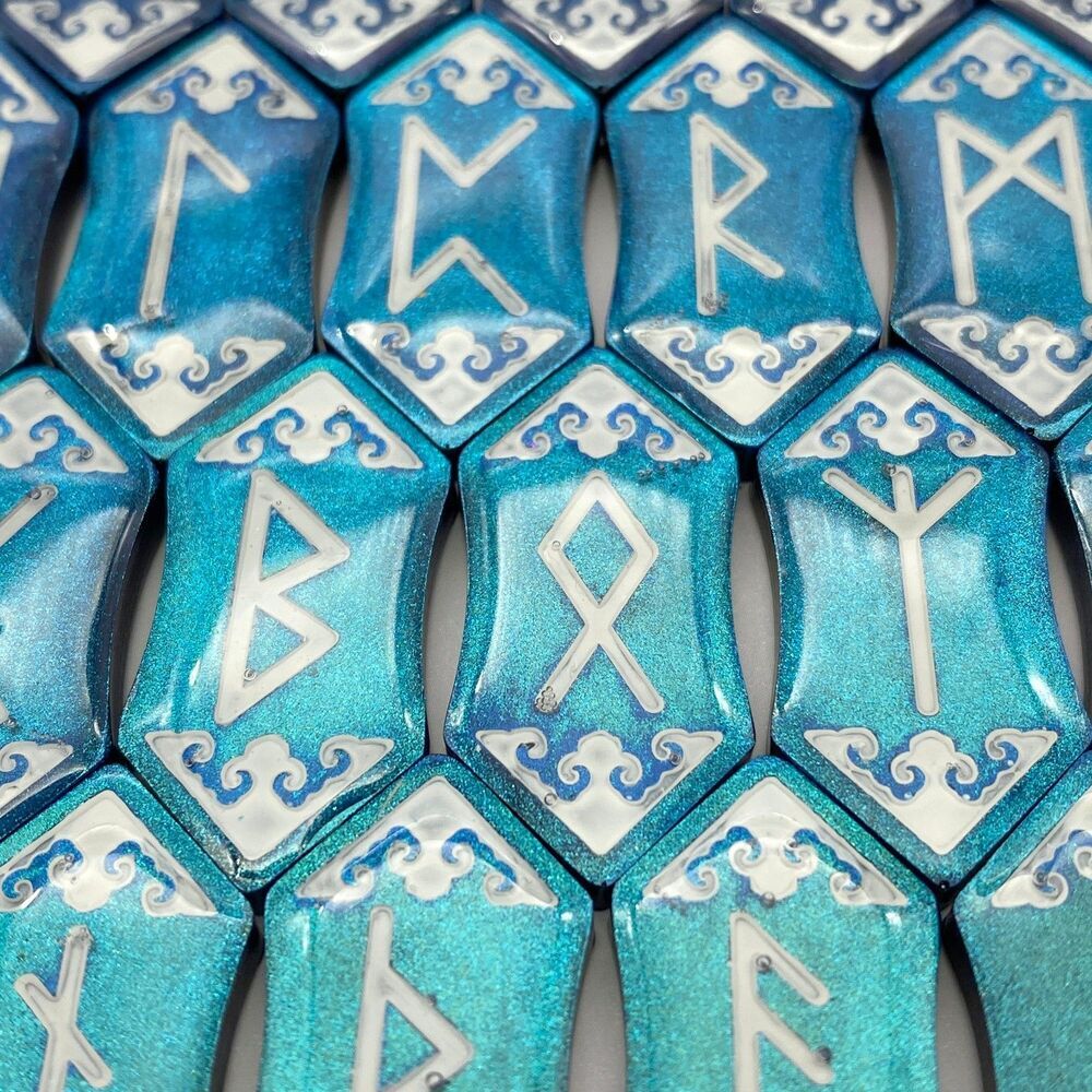 Blue Teal Chrome Runestones